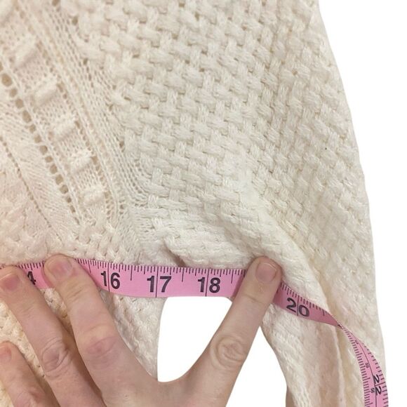 Loft white sweater wool blend long sleeve knit  medium - Picture 7 of 8